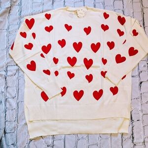 Heart Oversized Hi-Lo Sweater